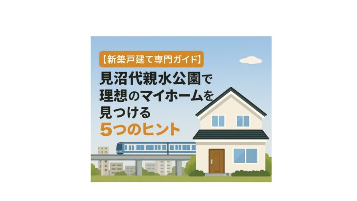 【新築戸建て専門ガイド】見沼代親水公園駅エリアで理想のマイホームを見つける5つのヒント