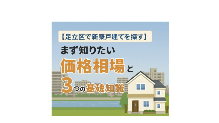 【足立区で新築戸建てを探す】まず知りたい価格相場と3つの基礎知識