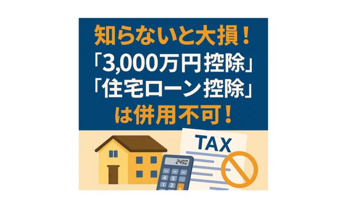 【住み替えの税金】知らないと大損！「3,000万円控除」と「住宅ローン控除」は併用不可！どっちが得かプロが徹底解説