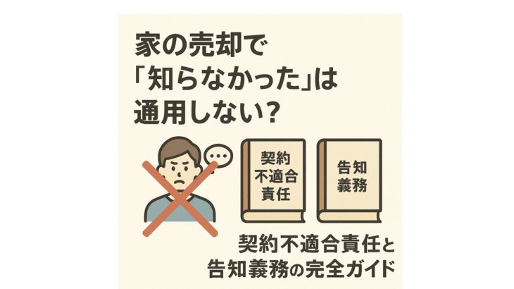 家の売却で「知らなかった」は通用しない？「契約不適合責任」と告知義務の完全ガイド