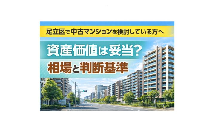 足立区の中古マンション街並みと相場判断イメージ