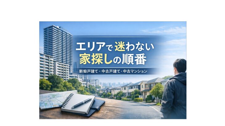 エリアで迷わない家探しの順番を解説する総論記事のアイキャッチ画像