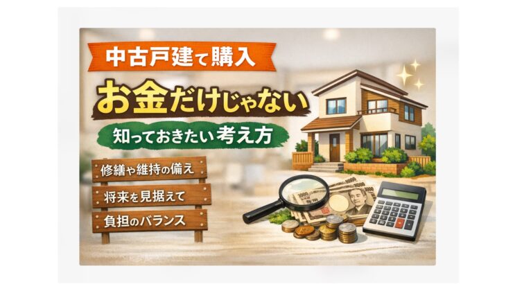 中古戸建購入時の費用をどのように考えるかを整理したイメージ画像