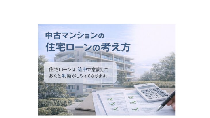 住宅ローンは最後に詰まりやすい｜中古マンションで後悔しない考え方