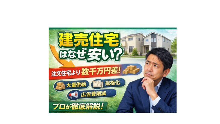 建売住宅はなぜ安い？価格が安い本当の理由