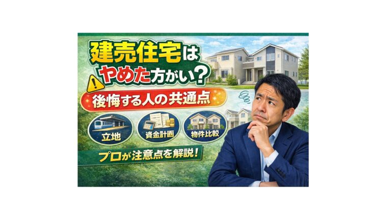 建売住宅はやめた方がいい？後悔する人の共通点