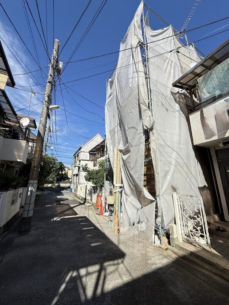 葛飾区四つ木4丁目 新築戸建 北西側約4m前面私道