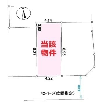 西新井本町1丁目新築戸建B号地の区画図と南側4m私道